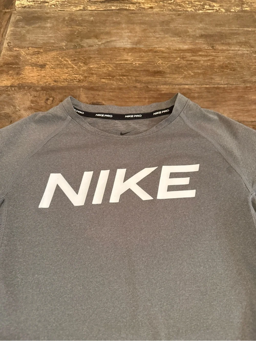 Nike Grey Performance Dri-FIT Tee with White Logo
